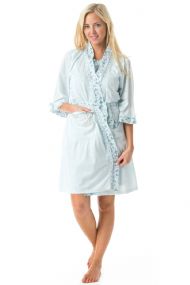 Casual Nights Women's 2 Piece Floral Robe and Gown Set - Blue