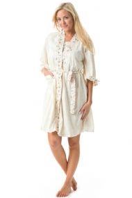 Casual Nights Women's 2 Piece Floral Robe and Gown Set - Off White