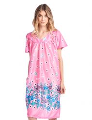 Casual Nights Women's Short Sleeve Muumuu Lounger Dress - Pink
