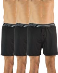 Balanced Tech Men's Active Performance Boxer Shorts 3 Pack  - Black