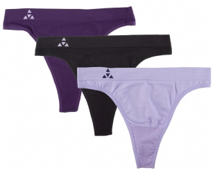 Balanced Tech Women's Seamless Thong 3 Pack - Blackberry/Tulip Assorted - This 3 Pack seamless Thongs From Balanced Tech is made from lightweight 92% Nylon/8% Elastane fabric that's super soft and comfortable and provides anti-odor and Breathability that moves moisture away from the body and QUICK DRY moisture control technology ensures fast drying, Four-Way Stretch conforms to the body for excellent support, plus the Seamless-style underwear to ensure Comfort While minimizing visible panty lines. This economical 3-pack is a smart investment for any woman's active attire collection.