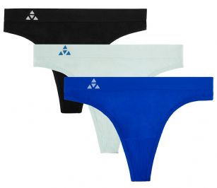 Balanced Tech Women's Seamless Thong Panties 3 Pack - The Blues Group - This 3 Pack seamless Thongs From Balanced Tech is made from lightweight 92% Nylon/8% Elastane fabric that's super soft and comfortable and provides anti-odor and Breath-ability that moves moisture away from the body and QUICK DRY moisture control technology ensures fast drying, Four-Way Stretch conforms to the body for excellent support, plus the Seamless-style underwear to ensure Comfort While minimizing visible panty lines. Now Reinforced for longer lasting Comfort and durability. This economical 3-pack is a smart investment for any woman's active attire collection. About the Brand - "Balanced Tech" is an active wear brand that infuses technology, Driven by the latest trends with style and comfort for everyday goals and challenges. Whether you are working up a serious sweat or hanging out on a Sunday, you can always look and feel great with Balanced Tech!