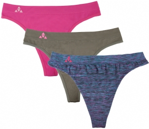 Balanced Tech Women's Seamless Thong Panties 3 Pack - Jewel Space Dye - This 3 Pack Seamless Thongs from Balanced Tech is made from lightweight 92% Nylon/8% Elastane fabric that's super soft and comfortable and provides anti-odor and Breathability that moves moisture away from the body and QUICK DRY moisture control technology ensures fast drying, Four-Way Stretch conforms to the body for excellent support, plus the Seamless-style underwear to ensure Comfort While minimizing visible panty lines. Now Reinforced for longer lasting Comfort and durability. This economical 3-pack is a smart investment for any woman's active attire collection. About the Brand - "Balanced Tech" is an active wear brand that infuses technology, Driven by the latest trends with style and comfort for everyday goals and challenges. Whether you are working up a serious sweat or hanging out on a Sunday, you can always look and feel great with Balanced Tech!