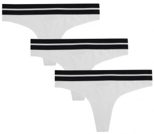 Balanced Tech Women's Active Cotton Thongs Panty 3 Pack - White - This Three Pack Active Cotton Thong Panty from Balanced Tech is made from a lightweight 53% Cotton/42% Polyester/5% Elastane fabric that's super soft and comfortable. These underwear provide a breathable function, Sporty jacquard comfortable elastic band won't ride up, tag-less construction, logo design in the front,and four-way stretch construction improves mobility and conforms to the body for excellent support. It'll keeps you cool and comfortable throughout your workout, This economical 3-pack is a smart investment for any woman's active attire collection!About the Brand - Balanced Tech Designed in USA, is an activewear brand that infuses technology, Driven by the latest trends with style and comfort for everyday goals and challenges. Whether you are working up a serious sweat or hanging out on a Sunday, you can always look and feel great with Balanced Tech!