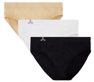 Balanced Tech Women's Seamless Bikini Panties 3 Pack - Black/White/Nude - This 3 Pack seamless Bikinis From Balanced Tech is made from lightweight 92% Nylon/8% Elastane fabric that's super soft and comfortable and provides anti-odor and Breathability that moves moisture away from the body and QUICK DRY moisture control technology ensures fast drying, Four-Way Stretch conforms to the body for excellent support, plus the Seamless-style underwear to ensure Comfort While minimizing visible panty lines. Now Reinforced for longer lasting Comfort and durability. This economical 3-pack is a smart investment for any woman's active attire collection.About the Brand - "Balanced Tech" is an active wear brand that infuses technology, Driven by the latest trends with style and comfort for everyday goals and challenges. Whether you are working up a serious sweat or hanging out on a Sunday, you can always look and feel great with Balanced Tech!