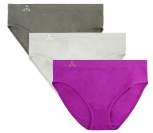 Balanced Tech Women's Seamless Bikini Panties 3 Pack - Mulberry Group - This 3 Pack seamless Bikinis From Balanced Tech is made from lightweight 92% Nylon/8% Elastane fabric that's super soft and comfortable and provides anti-odor and Breathability that moves moisture away from the body and QUICK DRY moisture control technology ensures fast drying, Four-Way Stretch conforms to the body for excellent support, plus the Seamless-style underwear to ensure Comfort While minimizing visible panty lines. Now Reinforced for longer lasting Comfort and durability. This economical 3-pack is a smart investment for any woman's active attire collection.About the Brand - "Balanced Tech" is an active wear brand that infuses technology, Driven by the latest trends with style and comfort for everyday goals and challenges. Whether you are working up a serious sweat or hanging out on a Sunday, you can always look and feel great with Balanced Tech!