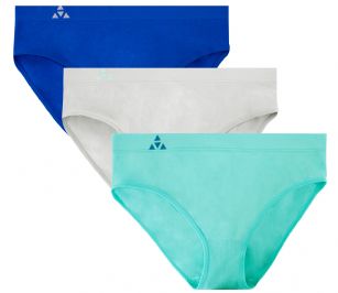 Balanced Tech Women's Seamless Bikini Panties 3 Pack - Aquatic Group - This 3 Pack seamless Bikinis From Balanced Tech is made from lightweight 92% Nylon/8% Elastane fabric that's super soft and comfortable and provides anti-odor and Breathability that moves moisture away from the body and QUICK DRY moisture control technology ensures fast drying, Four-Way Stretch conforms to the body for excellent support, plus the Seamless-style underwear to ensure Comfort While minimizing visible panty lines. Now Reinforced for longer lasting Comfort and durability. This economical 3-pack is a smart investment for any woman's active attire collection.About the Brand - "Balanced Tech" is an active wear brand that infuses technology, Driven by the latest trends with style and comfort for everyday goals and challenges. Whether you are working up a serious sweat or hanging out on a Sunday, you can always look and feel great with Balanced Tech!