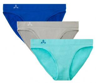 Balanced Tech Women's 3 Pack Seamless Low-Rise Bikini Panties - Aquatic Group - This 3 Pack seamless Low Rise Bikinis From Balanced Tech is made from lightweight 92% Nylon/8% Elastane fabric that's super soft and comfortable and provides anti-odor and Breathability that moves moisture away from the body and QUICK DRY moisture control technology ensures fast drying, Four-Way Stretch conforms to the body for excellent support, plus the Seamless-style underwear to ensure Comfort While minimizing visible panty lines. Now Reinforced for longer lasting Comfort and durability. This economical 3-pack is a smart investment for any woman's active attire collection.About the Brand - "Balanced Tech" is an active wear brand that infuses technology, Driven by the latest trends with style and comfort for everyday goals and challenges. Whether you are working up a serious sweat or hanging out on a Sunday, you can always look and feel great with Balanced Tech!