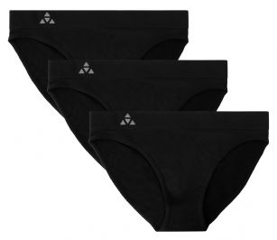 Balanced Tech Women's 3 Pack Seamless Low-Rise Bikini Panties - Black - This 3 Pack seamless Low Rise Bikinis From Balanced Tech is made from lightweight 92% Nylon/8% Elastane fabric that's super soft and comfortable and provides anti-odor and Breathability that moves moisture away from the body and QUICK DRY moisture control technology ensures fast drying, Four-Way Stretch conforms to the body for excellent support, plus the Seamless-style underwear to ensure Comfort While minimizing visible panty lines. Now Reinforced for longer lasting Comfort and durability. This economical 3-pack is a smart investment for any woman's active attire collection.About the Brand - "Balanced Tech" is an active wear brand that infuses technology, Driven by the latest trends with style and comfort for everyday goals and challenges. Whether you are working up a serious sweat or hanging out on a Sunday, you can always look and feel great with Balanced Tech!