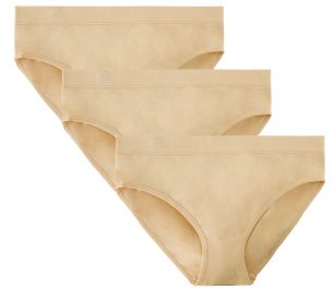 Balanced Tech Women's Seamless Bikini 3 Pack - Nude - This 3 Pack seamless Bikinis From Balanced Tech is made from lightweight 92% Nylon/8% Elastane fabric that's super soft and comfortable and provides anti-odor and Breathability that moves moisture away from the body and QUICK DRY moisture control technology ensures fast drying, Four-Way Stretch conforms to the body for excellent support, plus the Seamless-style underwear to ensure Comfort While minimizing visible panty lines. This economical 3-pack is a smart investment for any woman's active attire collection.