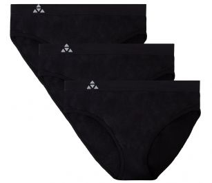 Balanced Tech Women's Seamless Bikini 3 Pack - Black - This 3 Pack seamless Bikinis From Balanced Tech is made from lightweight 92% Nylon/8% Elastane fabric that's super soft and comfortable and provides anti-odor and Breathability that moves moisture away from the body and QUICK DRY moisture control technology ensures fast drying, Four-Way Stretch conforms to the body for excellent support, plus the Seamless-style underwear to ensure Comfort While minimizing visible panty lines. This economical 3-pack is a smart investment for any woman's active attire collection.
