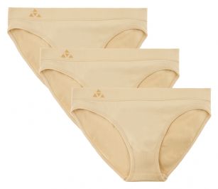 Balanced Tech Women's 3 Pack Seamless Low-Rise Bikini Panties - Nude - This 3 Pack seamless Low Rise Bikinis From Balanced Tech is made from lightweight 92% Nylon/8% Elastane fabric that's super soft and comfortable and provides anti-odor and Breathability that moves moisture away from the body and QUICK DRY moisture control technology ensures fast drying, Four-Way Stretch conforms to the body for excellent support, plus the Seamless-style underwear to ensure Comfort While minimizing visible panty lines. Now Reinforced for longer lasting Comfort and durability. This economical 3-pack is a smart investment for any woman's active attire collection.About the Brand - "Balanced Tech" is an active wear brand that infuses technology, Driven by the latest trends with style and comfort for everyday goals and challenges. Whether you are working up a serious sweat or hanging out on a Sunday, you can always look and feel great with Balanced Tech!