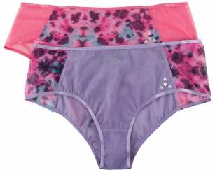 Balanced Tech Women's Printed Mesh Hipster Panty 2 Pack - Pastel Paradise - This 2 Pack Printed Mesh Hipster Briefs From Balanced Tech is made from lightweight 83%Polyester / 17%Elastane mesh fabric that's ideal for your active lifestyle. It's super soft and exceptionally lightweight, provides a breathable and Quick dry moisture control technology that ensures fast drying and moves moisture away from the body, Two-Way stretch conforms to the body for excellent support, Comfortable waistband and low-rise construction for more comfort while minimizing irritation. This economical 2-pack is a smart investment for any woman's active attire collection.