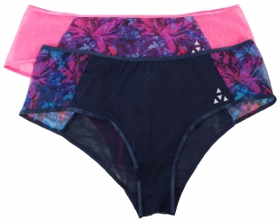 Balanced Tech Women's Printed Mesh Hipster Panty 2 Pack - Dark Floral - This 2 Pack Printed Mesh Hipster Briefs From Balanced Tech is made from lightweight 83%Polyester / 17%Elastane mesh fabric that's ideal for your active lifestyle. It's super soft and exceptionally lightweight, provides a breathable and Quick dry moisture control technology that ensures fast drying and moves moisture away from the body, Two-Way stretch conforms to the body for excellent support, Comfortable waistband and low-rise construction for more comfort while minimizing irritation. This economical 2-pack is a smart investment for any woman's active attire collection.