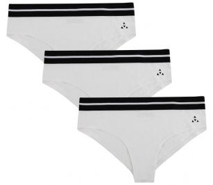 Balanced Tech Women's Soft Cotton Bikini Panties Underwear 3 Pack - White - Soft and Comfortable! This assorted 3 Pack Bikini Cotton Underwear for women from Balanced Tech is made of a lightweight 53% Cotton/42% Polyester/5% Elastane Soft stretchy fabric for ultimate everyday comfort.  Features; Bikini-Cut, Low-rise Pantie briefs, Wide Sporty jacquard elastic Waistband, with logo design in the front, Inside Cotton gusset, Full Front coverage, Moderate full seat rear coverage, Four-way stretch fabric construction improves mobility and conforms to the body for excellent support. Panties provide a breathable function that will keep you cool and comfortable throughout your day and workout routine, this economical 3-pack is a smart investment for any woman's active attire collection! About the Brand - Balanced Tech Designed with love in USA, is an activewear brand that infuses technology, Driven by the latest trends with style and comfort for everyday goals and challenges. Whether you are working up a serious sweat or hanging out on a Sunday, you can always look and feel great with Balanced Tech!