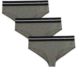 Balanced Tech Women's Soft Cotton Bikini Panties Underwear 3 Pack - Heather Grey - Soft and Comfortable! This assorted 3 Pack Bikini Cotton Underwear for women from Balanced Tech is made of a lightweight 53% Cotton/42% Polyester/5% Elastane Soft stretchy fabric for ultimate everyday comfort.  Features; Bikini-Cut, Low-rise Pantie briefs, Wide Sporty jacquard elastic Waistband, with logo design in the front, Inside Cotton gusset, Full Front coverage, Moderate full seat rear coverage, Four-way stretch fabric construction improves mobility and conforms to the body for excellent support. Panties provide a breathable function that will keep you cool and comfortable throughout your day and workout routine, this economical 3-pack is a smart investment for any woman's active attire collection! About the Brand - Balanced Tech Designed with love in USA, is an activewear brand that infuses technology, Driven by the latest trends with style and comfort for everyday goals and challenges. Whether you are working up a serious sweat or hanging out on a Sunday, you can always look and feel great with Balanced Tech!