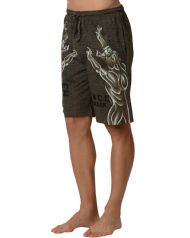Ed Hardy Men's Roaring Panther Lounge Shorts - Green Dust