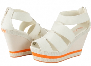 Philip Simon Women's Aedyn Wedge Shoe - Off-White - Enjoy your life in these wonderful Philip Simon Women's Aedyn Wedge Shoe. Its  open vamp of a breezy canvas sandal set on a lightweight wedge.Slip into these Wedge Shoe from Phillip Simon to add a little length to your gams and swagger in your step.