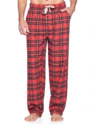 Ashford & Brooks Mens Super Soft Flannel Plaid Pajama Sleep Pants - Red Stewart