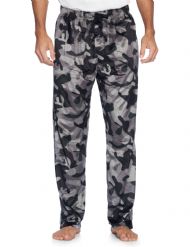 Ashford & Brooks Men's Mink Fleece Sleep Lounge Pajama Pants - Black/Camo