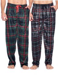 Ashford & Brooks Men's Mink Fleece Sleep Lounge Pajama Pants 2 Pack - Pack 8