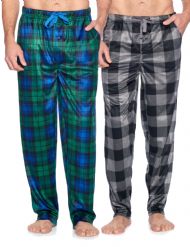 Ashford & Brooks Men's Mink Fleece Sleep Lounge Pajama Pants 2 Pack - Pack 9