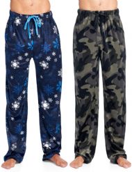 Ashford & Brooks Men's Mink Fleece Sleep Lounge Pajama Pants 2 Pack - Pack 4