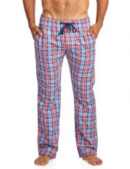 Balanced Tech Men's Woven Sleep Lounge Pajama Pants - Blue/Red