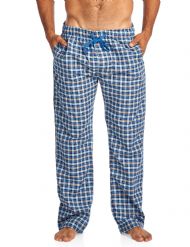 Balanced Tech Men's Woven Sleep Lounge Pajama Pants - Navy Lt Blue