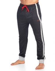 Balanced Tech Men's Color Block Stripe Jersey Knit Jogger Lounge Pants - Charcoal Heather