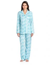 Casual Nights Women's Long Sleeve Floral Pajama Set - Green
