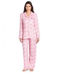 Casual Nights Women's Long Sleeve Floral Pajama Set - Pink