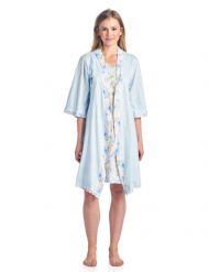 Casual Nights Women's Sleepwear 2 Piece Nightgown and Robe Set - Blue