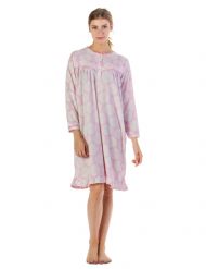 Casual Nights Women's Long Sleeve Micro Fleece Cozy Night Gown - Light Pink