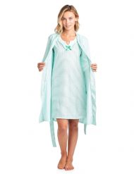 Casual Nights Women's Sleepwear 2 Piece Nightgown and Robe Set - Green