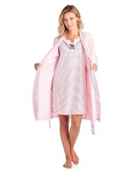 Casual Nights Women's Sleepwear 2 Piece Nightgown and Robe Set - Pink