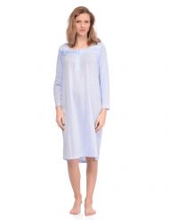 Casual Nights Women's Long Sleeve Dot Nightgown - Blue