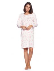 Casual Nights Women's Pointelle Long Sleeve Nightgown - Pink Floral