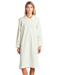 Casual Nights Women's Flannel Floral Long Sleeve Nightgown - Yellow Blue