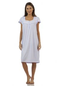 Casual Nights Women's Polka Dot Lace Short Sleeve Nightgown - Purple