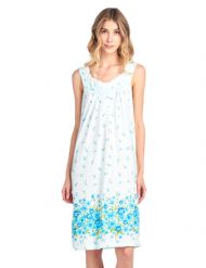 Casual Nights Women's Fancy Lace Floral Sleeveless Nightgown - Green