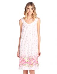 Casual Nights Women's Fancy Lace Floral Sleeveless Nightgown - Pink