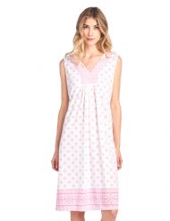Casual Nights Women's Fancy Printed Sleeveless Nightgown - Pink