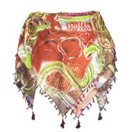 Christian Audigier Quad CA all Over 40x40 Cotton Scarf -Green