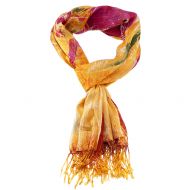 Christian Audigier 80x40 Logo Printed Fringe Scarf - Orange