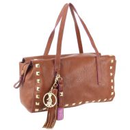 Christian Audigier Eugenie Satchel Bag - Cognac