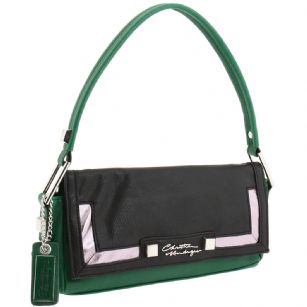 Christian Audigier Magda Shoulder - Green - Stay in tiptop fashion shape as you adorn yourself in this Christian Audigier Magda Shoulder. Features Christian AudigierEdgy hardware accents, Magnetic-snap flap closure, Signature brand tag with chain detail, SingleShoulder Strap,Inside back-wall zip pocket.