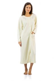 Casual Nights Women's Long Quilted Robe House Dress - Yellow