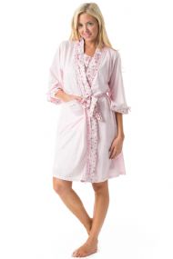 Casual Nights Women's 2 Piece Floral Robe and Gown Set - Pink