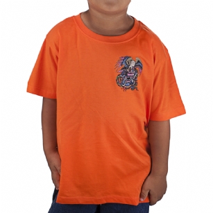 Ed Hardy Toddlers Bulldog Basic Tshirt - Orange - The Ed Hardy Toddlers Bulldog Basic T Shirt is a quality T-shirt that your kids will look ravishing. This shirt features original ED Hardy graphics, It also has printed text with the words "Ed Hardy".